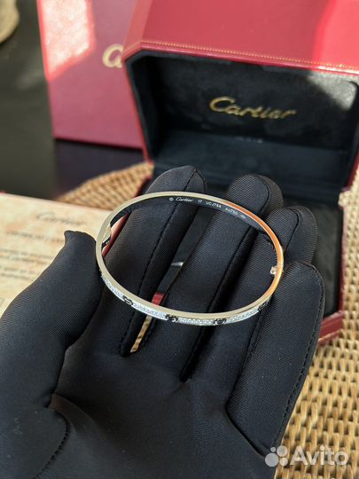 Браслет Cartier love full diamonds 750 проба