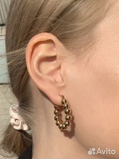 Серьги curiestore позолота 18к