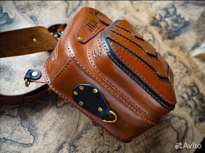 Рюкзак на плечо(слинг) из натуральной кожи