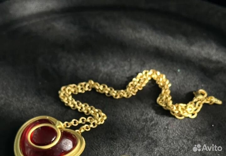 Колье Красное сердце с рубином.Италия