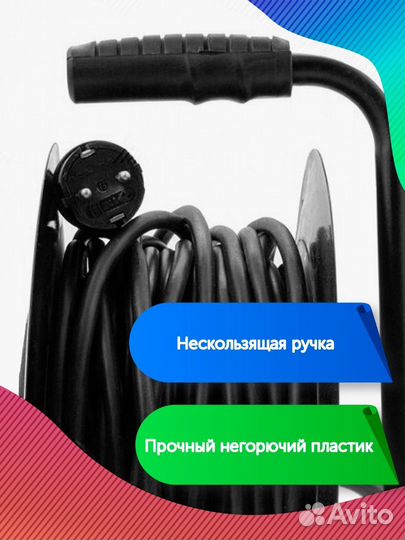 Удлинитель силовой на металлической катушке 40м че