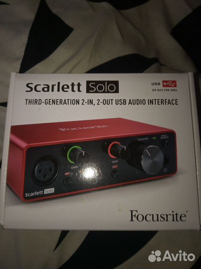 Звуковая карта focusrite scarlett solo 3rd gen