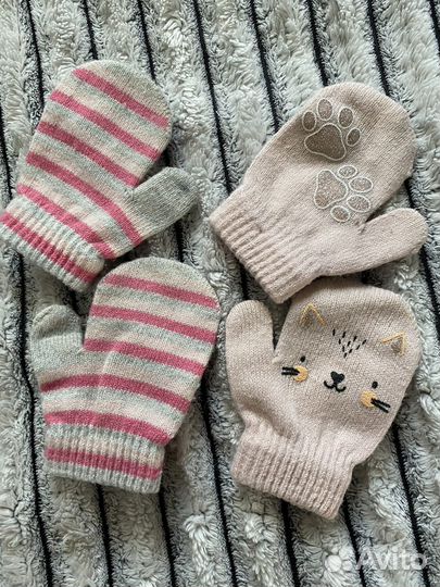 2 пары варежек детские