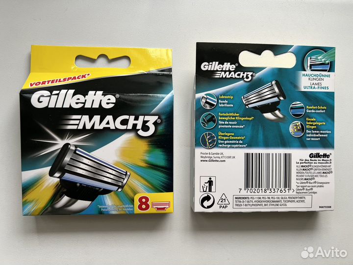 Кассеты Gillette Mach 3