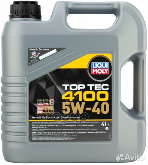 5W-40 Top Tec 4100, 4л (нс-синт.мотор.масло) LI