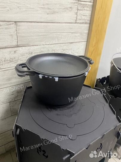 Кастрюля чугунная 6л