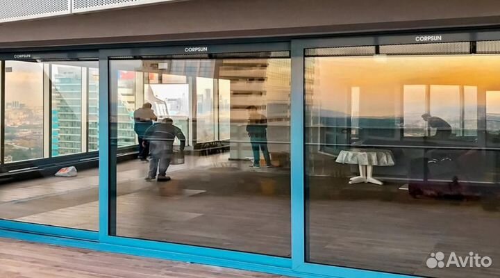 Остекление подъемно-раздвижное террасы, веранды