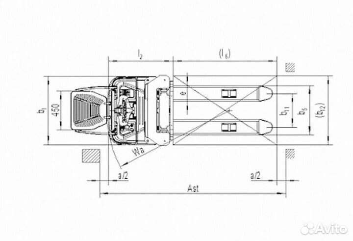 Самоходный штабелер PS20N-TX (Литий 300Ач, FFL, EPS, В-5000мм)