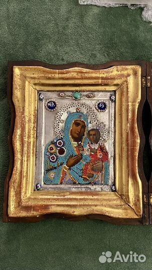 Старинная икона серебро 84 проба