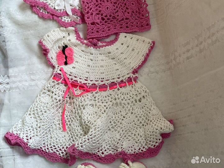 Комплект для крещения : 4 вязаные вещи