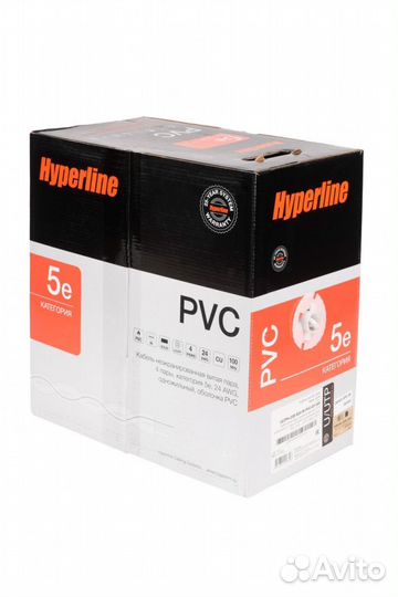 Кабель бухта Hyperline uutp4-C5E-S24-IN-PVC-GY-305