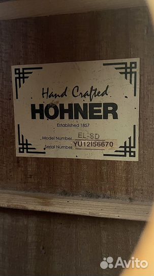 Акустическая гитара hohner EL–SD