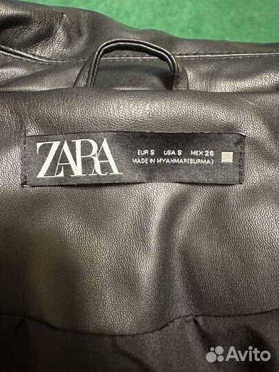 Zara кожаный плащ