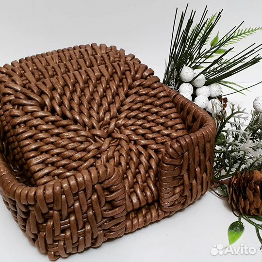 Плетёные салфетки под стаканы