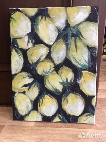 Картина масло+мастихины Лимоны