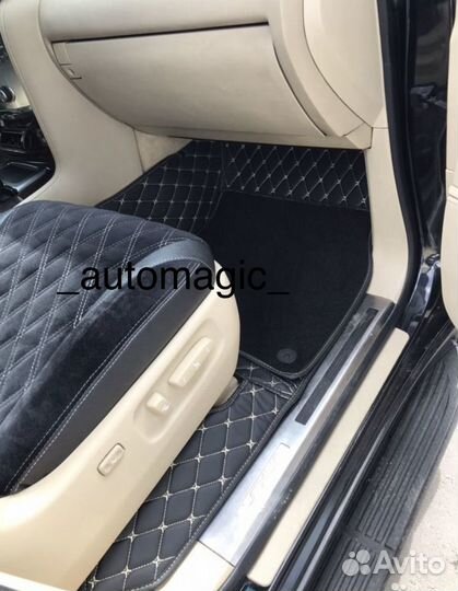 3D Автомобильные коврики с бортами из экокожи