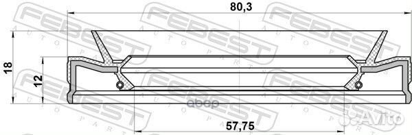 Сальник привода 57.75X80.3X12X18 95HEY59801218R