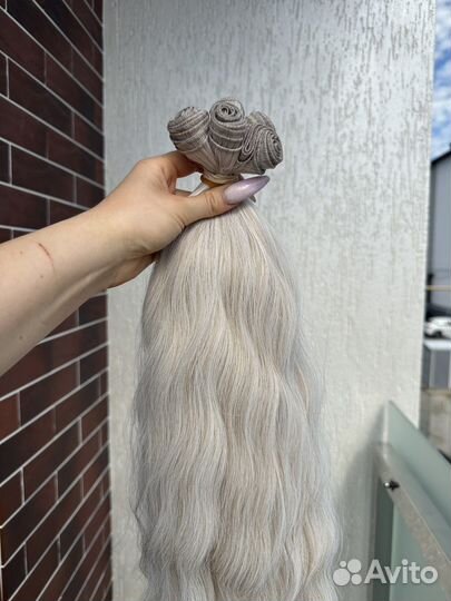 Волосы для наращивания 50 см пепельный блонд волна