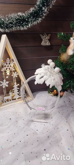 Новогодние ободки снежинок диадемы принцесс