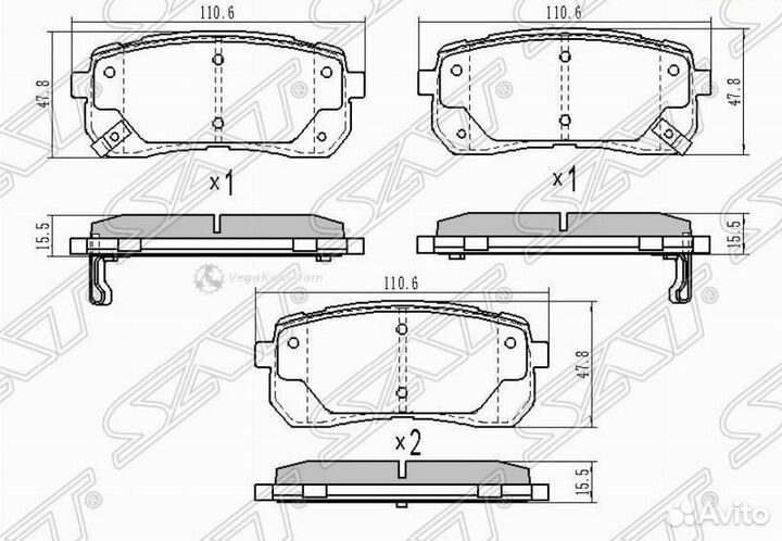 Колодки задние Hyundai Starex H1 ST583024HA50