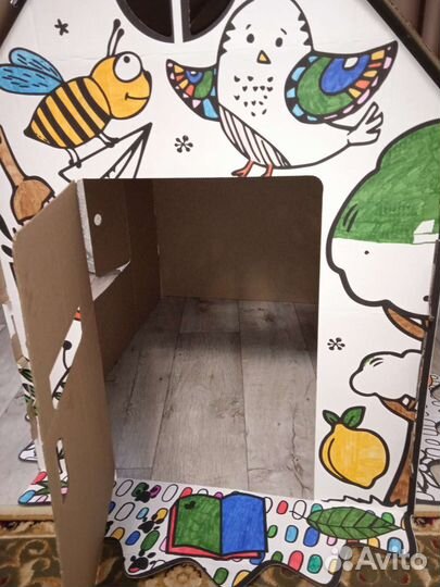 Картонный домик - раскраска