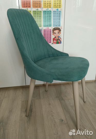 Мягкий стул со спинкой бирюзовый