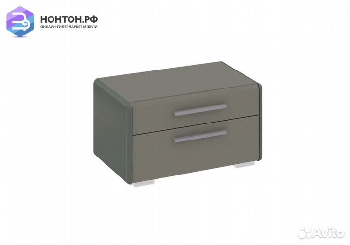 Тумба Наоми прикроватная фон серый / джут