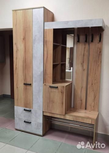 Прихожая Трамп Крафт/Бетон 150х217х37