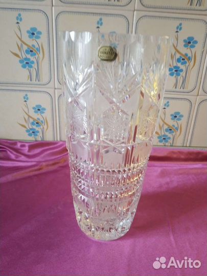 Ваза винтажная 1970-х годов, Богемский хрусталь