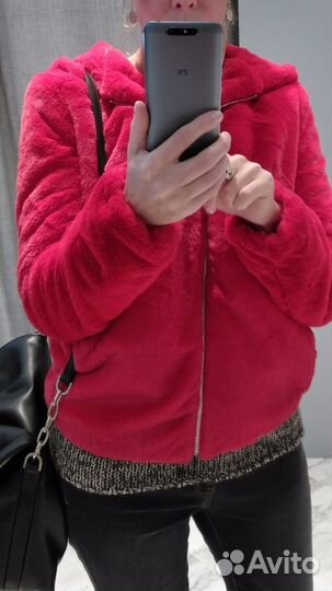 Полушубок красный Италия