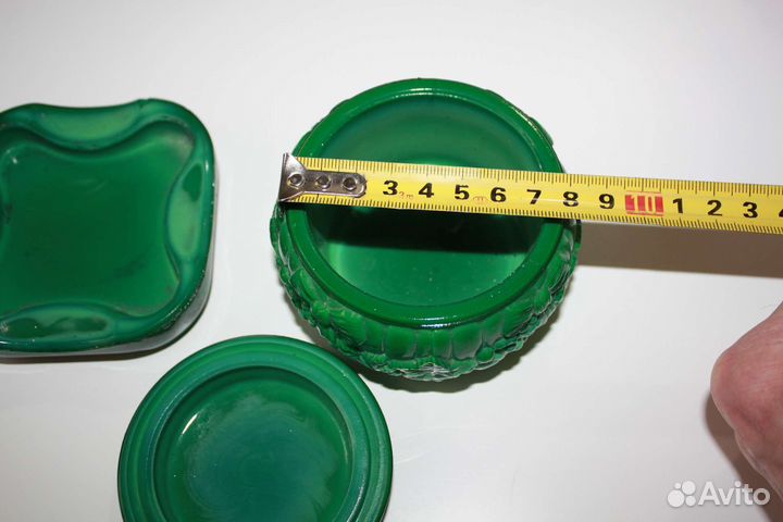 Малахитовое стекло пепельница и шкатулка