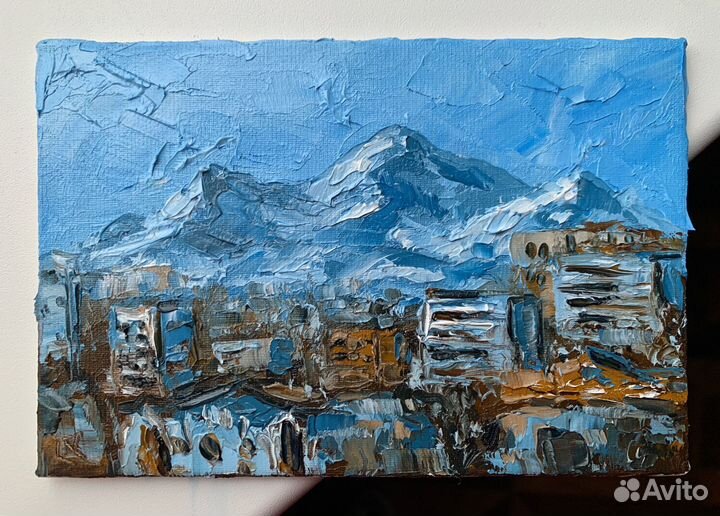 Картина маслом магнитик горы Бештау Пятигорск