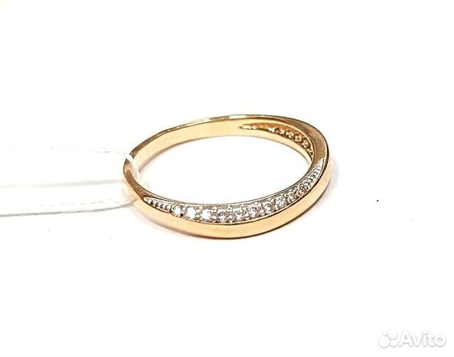 Золотое кольцо с фианитом 17,5р