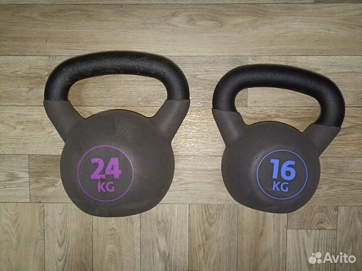 Кроссфит обрезиненная гиря 16 и 24