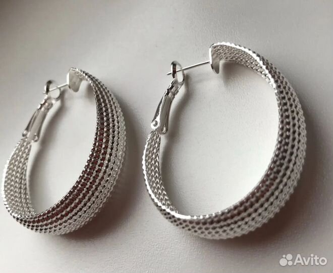 Серьги (крупные кольца) серебро