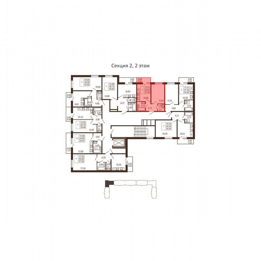 1-к. квартира, 31,1 м², 5/6 эт.
