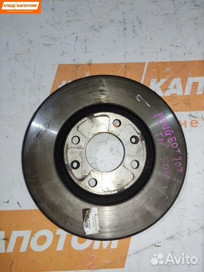 Диск тормозной передний Peugeot 207 рест. 2012