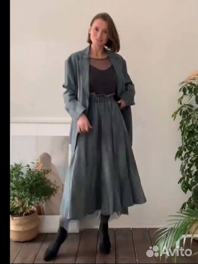 Юбка мидакси Unique Fabric с делаве эффектом