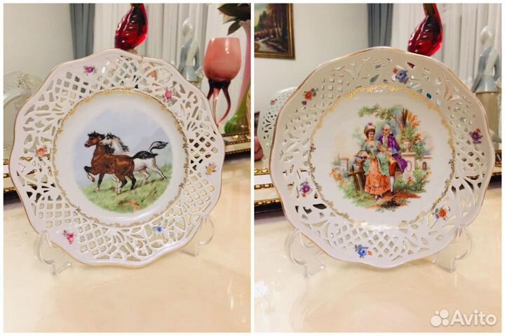Schumann Germany ажурные тарелки конфетницы фарфор