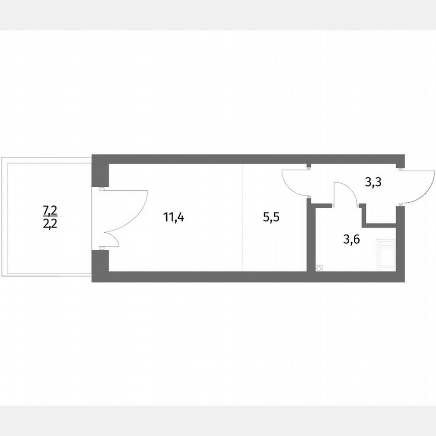 Квартира-студия, 26 м², 1/6 эт.