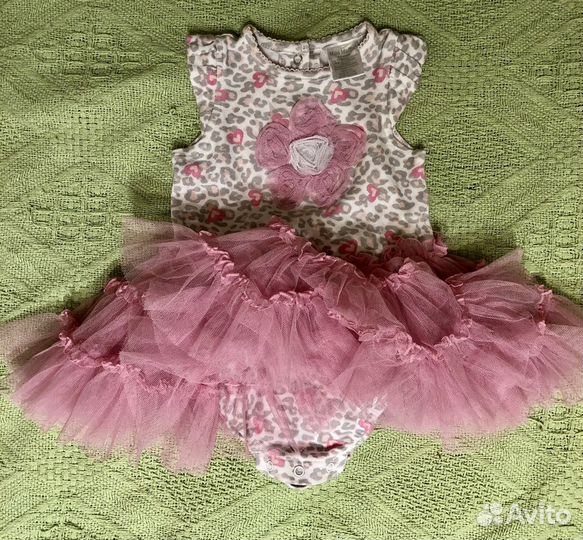 Боди, платье для девочки 6-12 мес