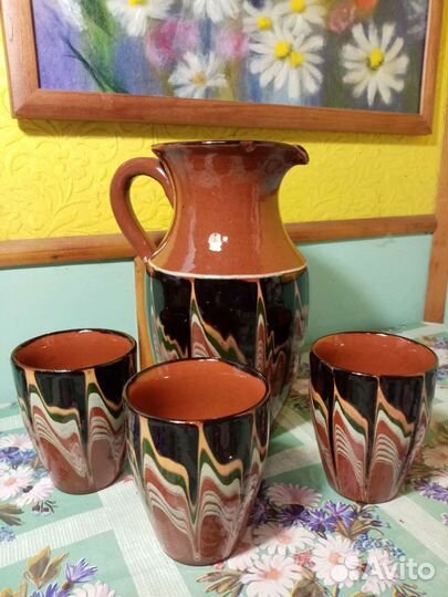 Посуда из керамики СССР (кувшины, пиалы, горшочки)