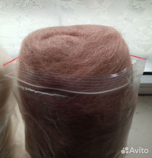 Козий пух, гребенная лента, 3 шт