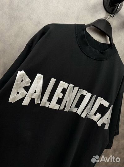 Футболка Balenciaga оверсайз топовый принт (Хит)