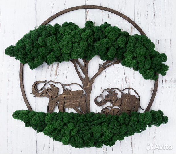 Картина дерево жизни из мха