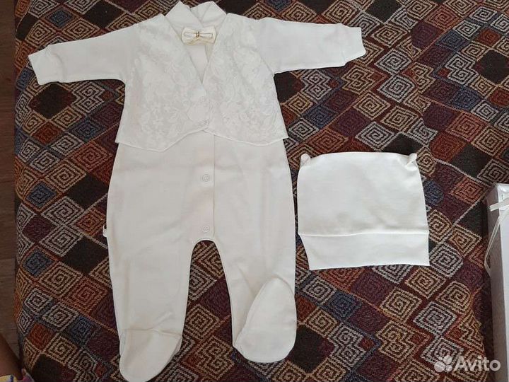 Крестильный набор для мальчика новый р.56