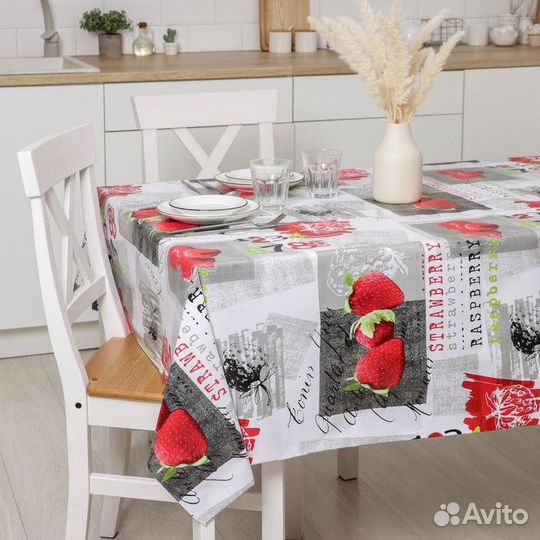 Клеёнка столовая на нетканой основе Доляна, ширина