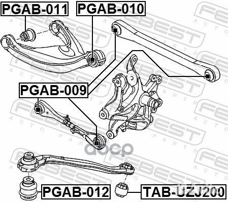 Сайлентблок рычага peugeot 407 зад.подв. pgab-0