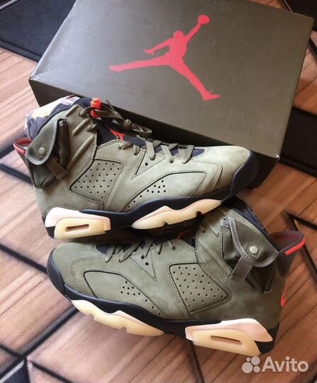 Travis Scott X Air Jordan 6 Retro Olive Кроссовки