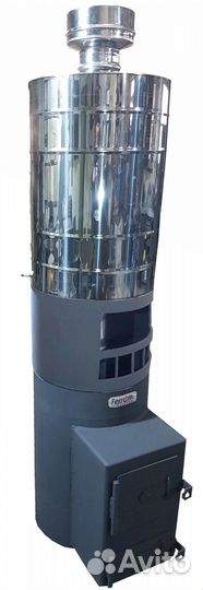 Печь для бани Печора, бак на трубе